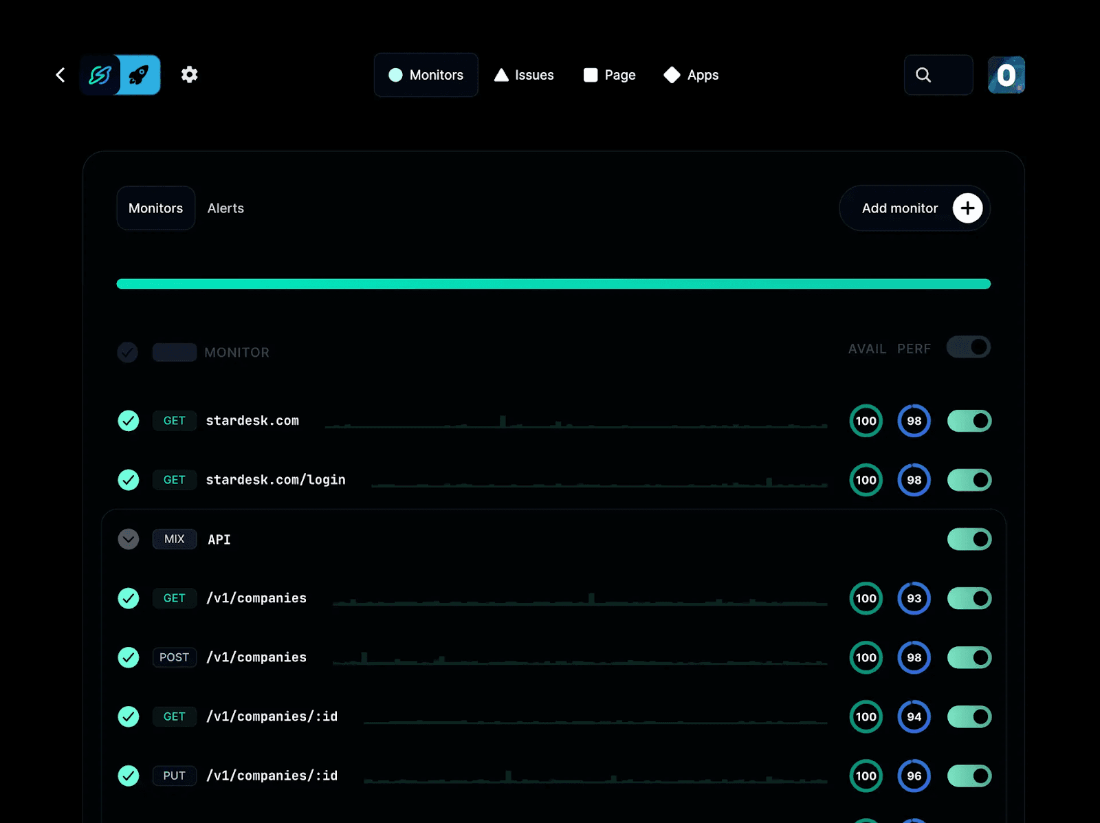 Instatus status page