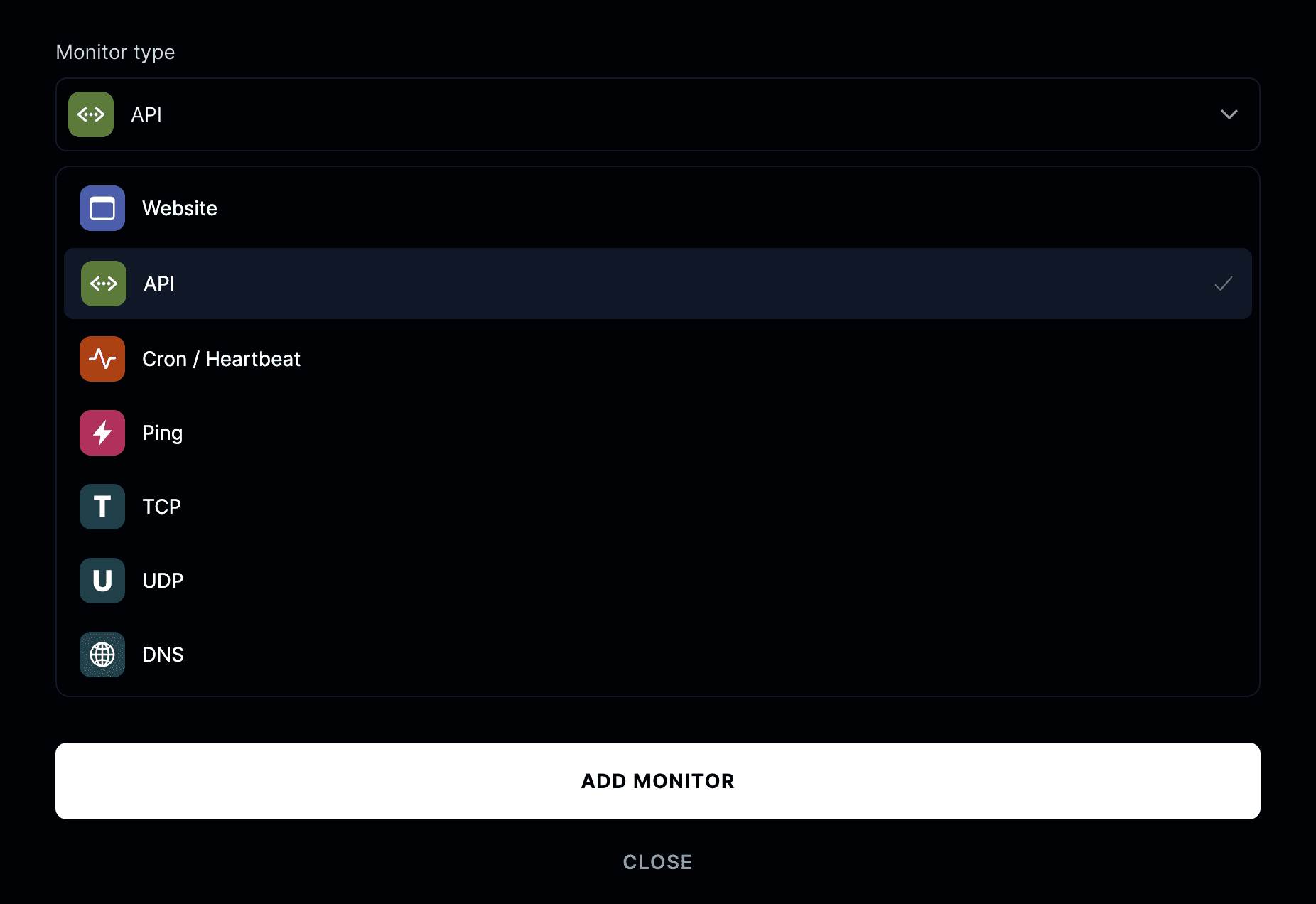 API monitor type